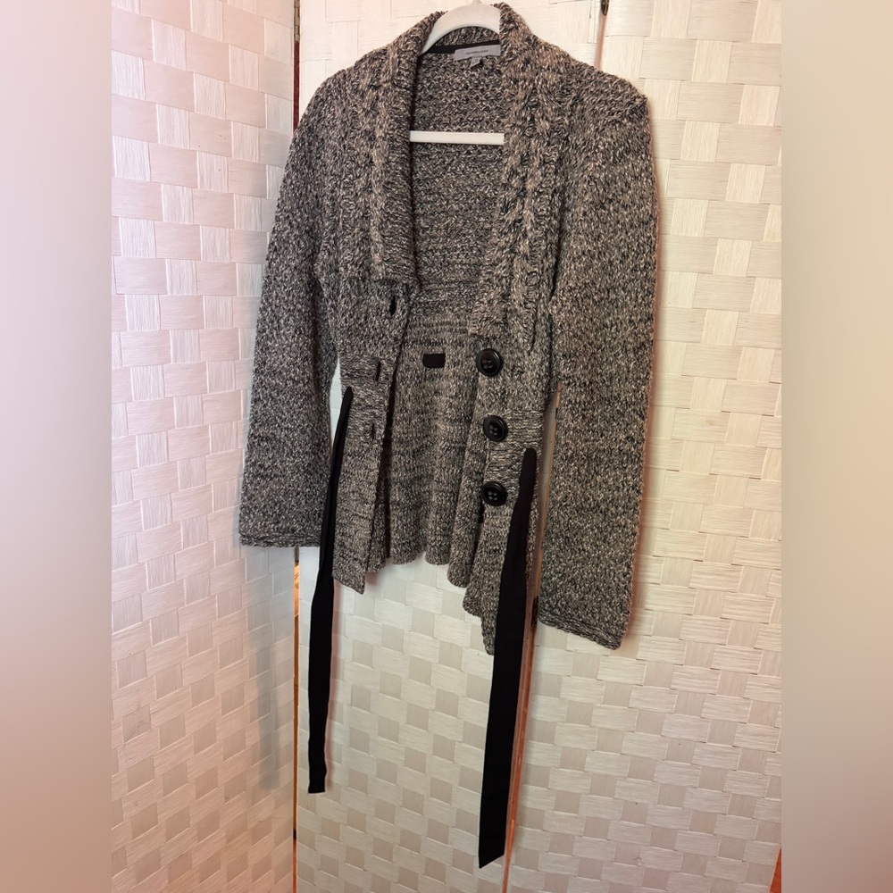 Classiques Entier Charcoal Cardigan with Belt